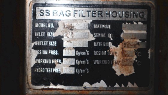 2005 フィルターライン SS バッグフィルターハウジング 2"