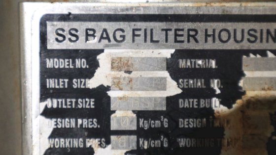 2005 フィルターライン SS バッグフィルターハウジング 2"