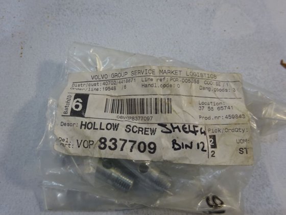 Volvo Penta Parafuso oco 837709