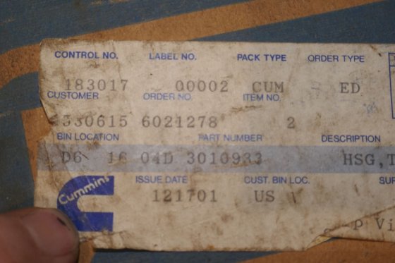 2001 康明斯节温器外壳 3010933