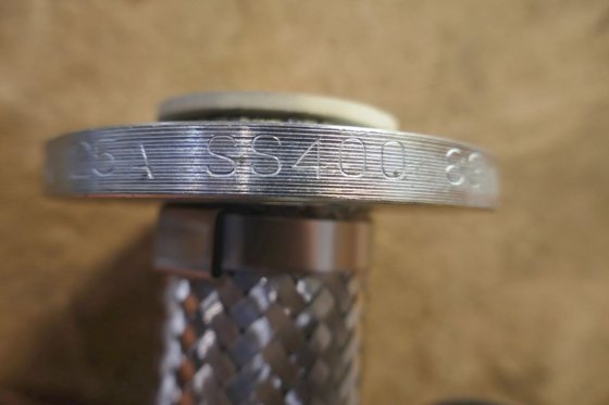 带法兰末端的编织波纹柔性金属软管 1''