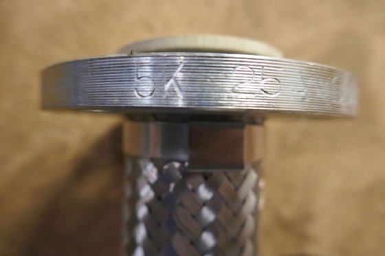 带法兰末端的编织波纹柔性金属软管 1''