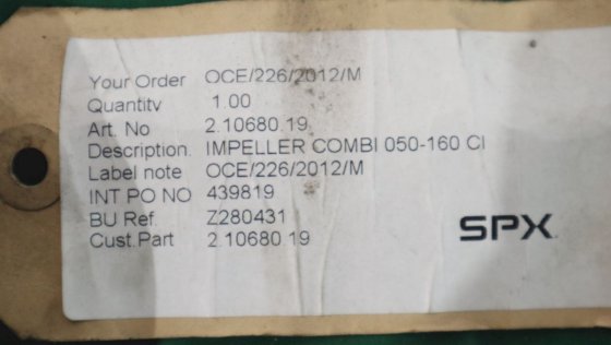 SPXFLOW 封闭式叶轮 Combi 050-160CI