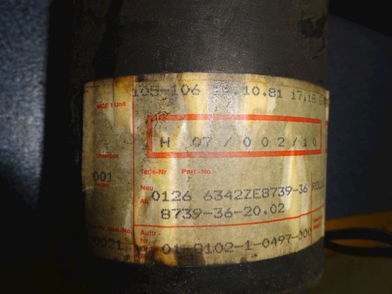 Rolo de borracha Deutz