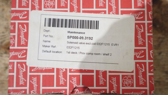 Danfoss Magnetventil exel. Spule 032F1215