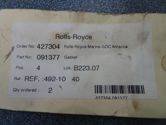 ロールスロイス ガスケット