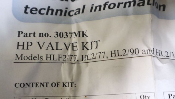 ガスケット付きSperre HPバルブ 3037