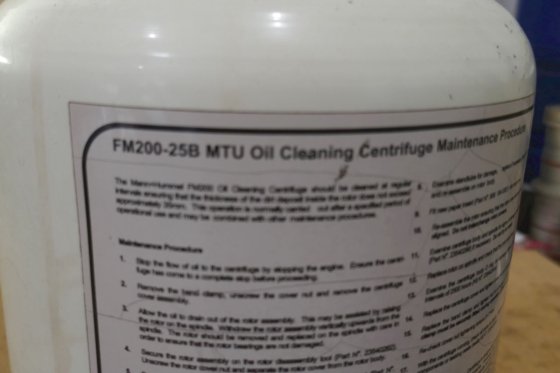 2010 MTU 机油清洁离心机维护 FM200-25B