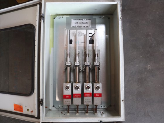 LK 阀门液压控制站机柜，带 4 个手柄，用于快速关闭阀门