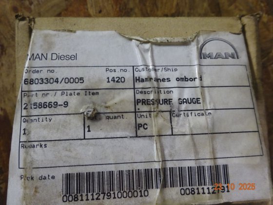 MAN B&W Alpha 压力表 2158669-9