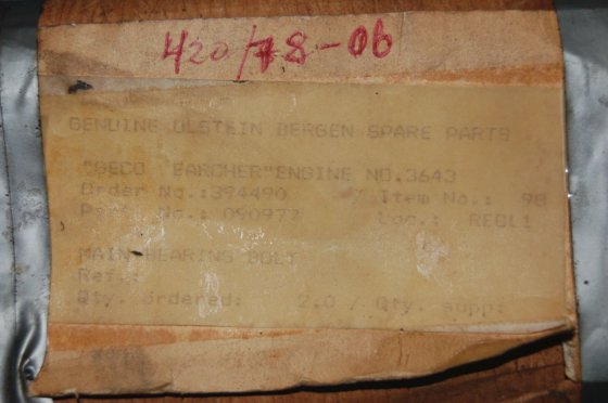 ベルゲン ウルスタイン ロールスロイス メインベアリングボルト