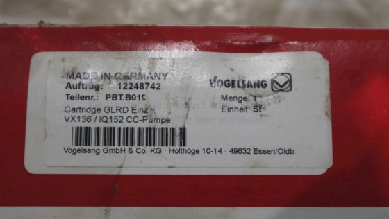 フォーゲルサングカートリッジVX136またはIQ152 CCポンプ