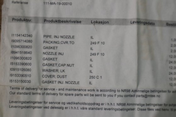 五十铃喷嘴套件支架、喷嘴损伤和垫圈