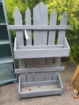 Rustic Two Tier Planter Shelf,