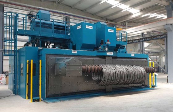 Shot blast machine for coil