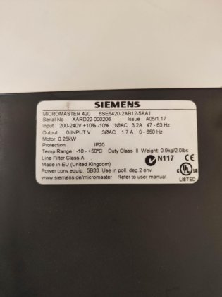 シーメンスMicromaster 420、周波数コンバータ、インバータドライブ#5872