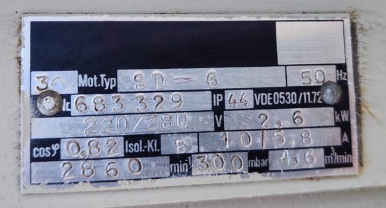 2.6 千瓦真空泵 #5916