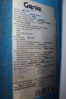 2022 GENIE GS1932 Eドライブ