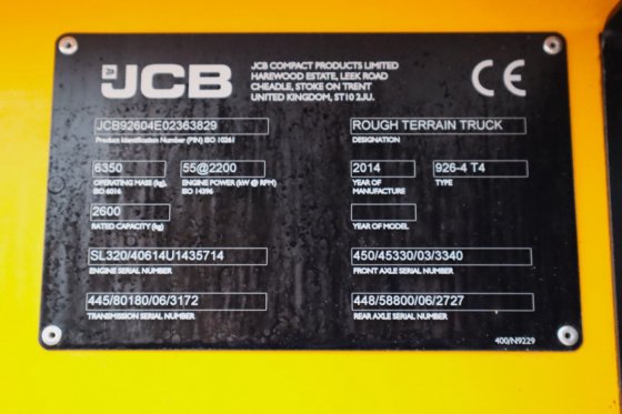 2014 JCB 926