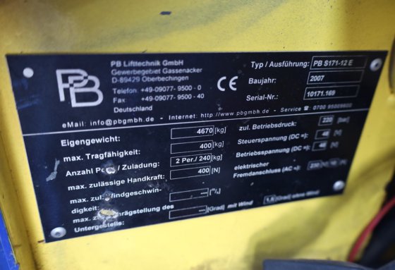 2007 PB 电梯 S171-12E