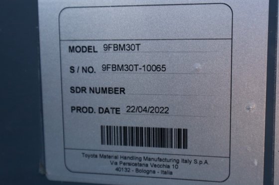 2022 丰田 9FBM30T