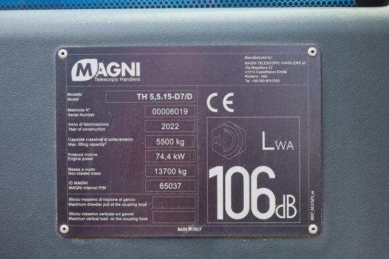 2022 马格里 TH5,5.15-D7/D