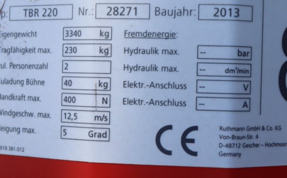 2013 RUTHMANN TBR220