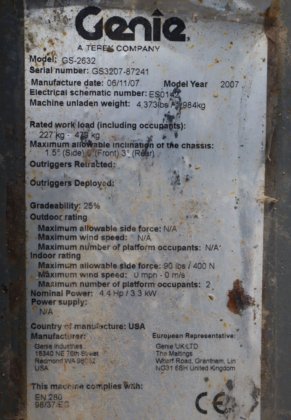 2007 ジーニー GS2632