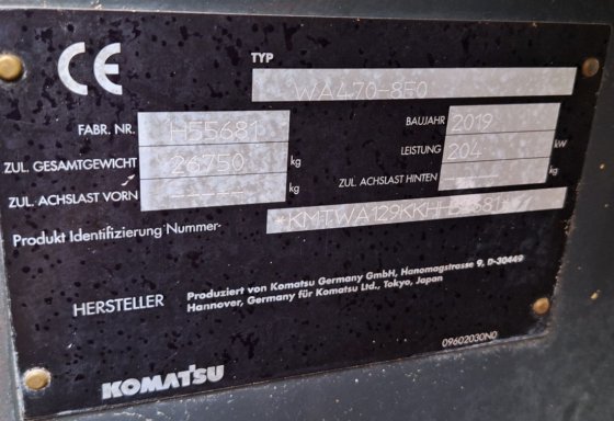2019 コマツ ワ470-8