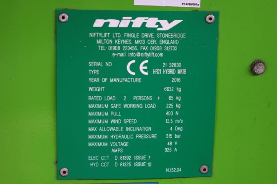 2016 ニフティリフト HR21 ハイブリッド