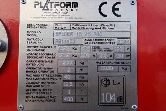 2024 プラットフォームBASスパイダー15.75 PRO