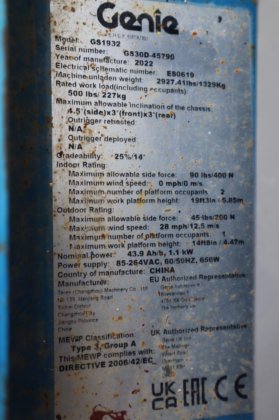 2022 GENIE GS1932 Eドライブ