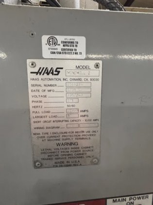 HAAS Minimill 2 CNC Vertical