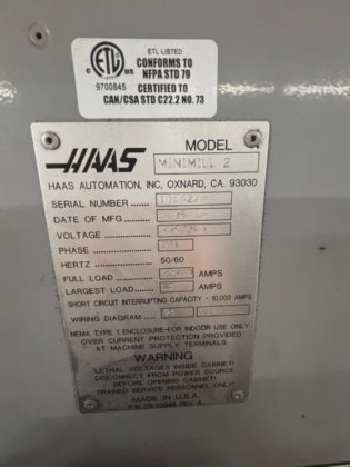 HAAS Minimill 2 CNC Vertical