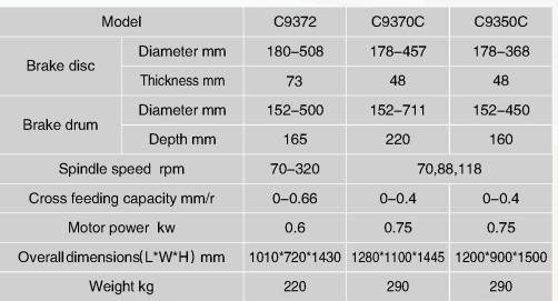 C9372 制动轮毂/制动盘切割机