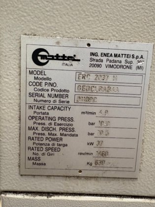 1996 Compresor MATTEI ERC 2037