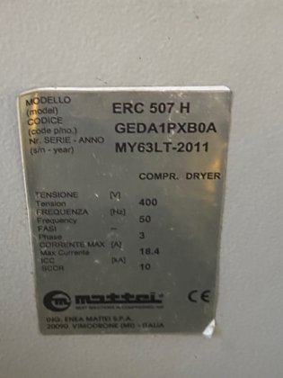 2011 MATTEI ERC 507 H