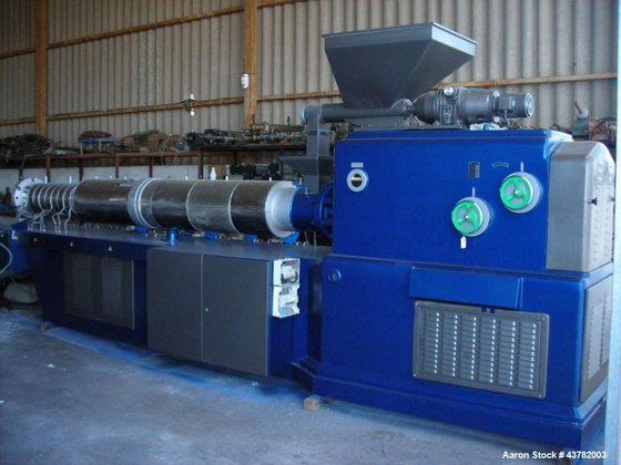 Used-Bausano Counter-Rotating Twin Screw Extruder.