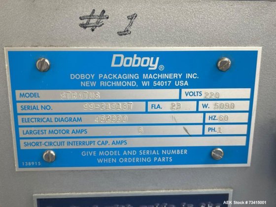 Doboy Model Stratus Industrial Horizontal Flow Wrapper in Belvidere, IL ...