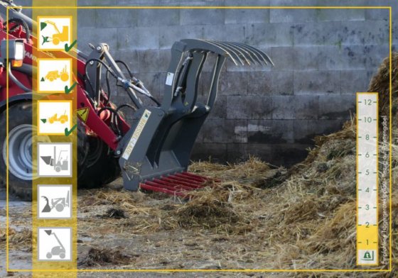 Manhandler Fork MANURE FORK WITH DOWNHOLDER for loader from 0,6 to 2tons lifting ...