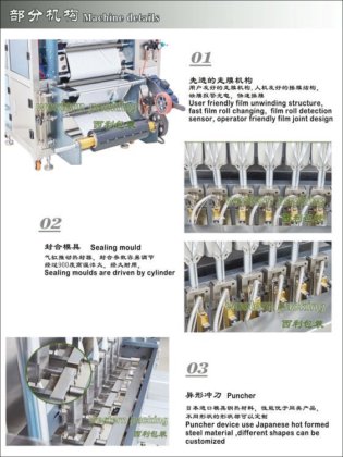 マルチレーンシリカゲルサシェバッグ包装機