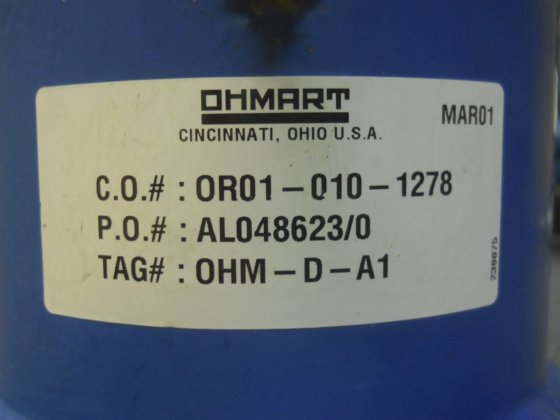 OHMART POINT LEVEL SENSOR DETECTOR OR01-010-1278 OHM-D-A1 in Sutherlin ...