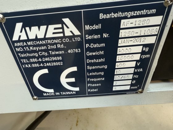2012 Awea AF 1250