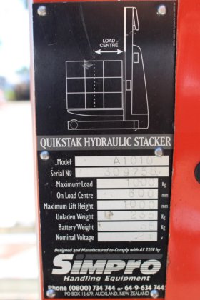 Simpro Quikstak液压堆垛机