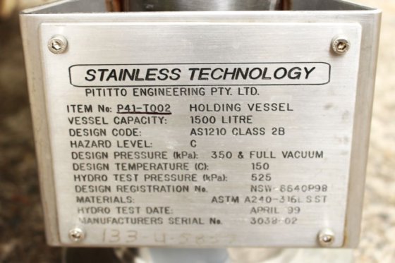 ピティット・エンジニアリング ステンレススチール断熱真空/圧力タンク