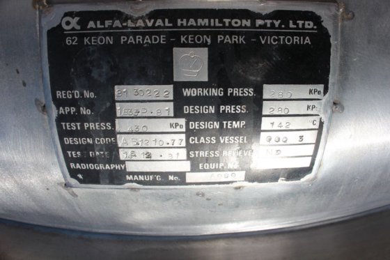 阿法拉伐带内部线圈的不锈钢绝缘混合容器