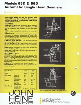 John Heine 罐头封罐机
