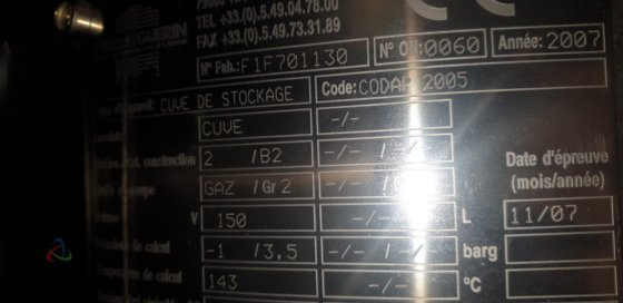 2007 不锈钢罐 150 升