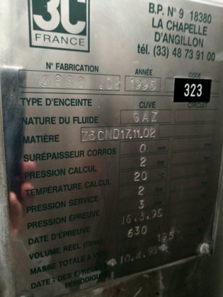 1995 不锈钢罐 630 升