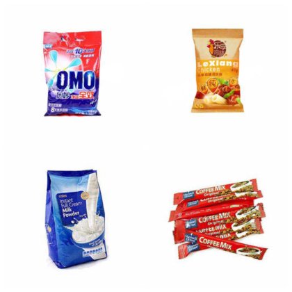 广州工厂自动塑料袋奶粉包装机，用于洗衣粉、洗涤剂、咖啡罐